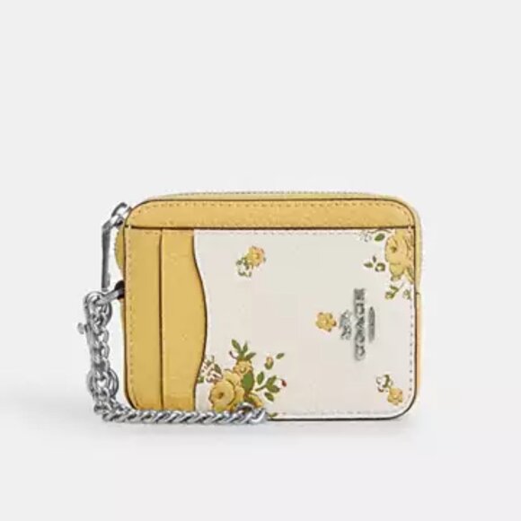 Zip Card Case With Floral Print - Picture 2 of 4